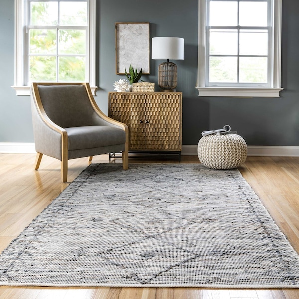 Nuloom Jasonna Leather Tribal Flatweave Area Rug 7ft 6in x 9ft 6in NIST01A-76096 - main